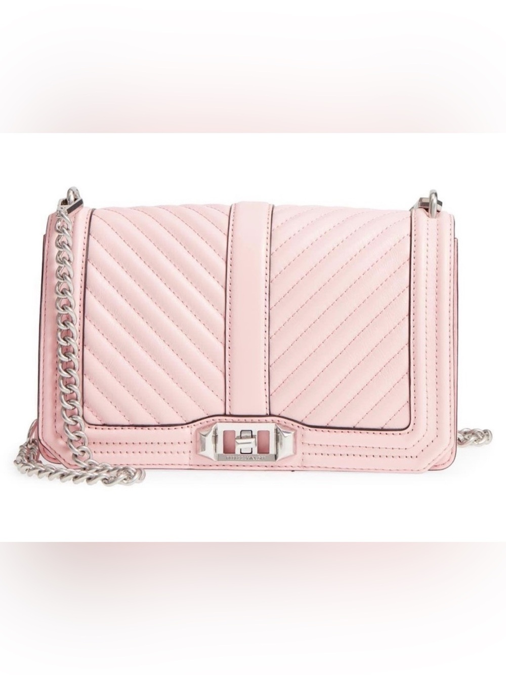 NWOT Rebecca Minkoff Chevron Quilted Crossbody in Pink Leather Bag